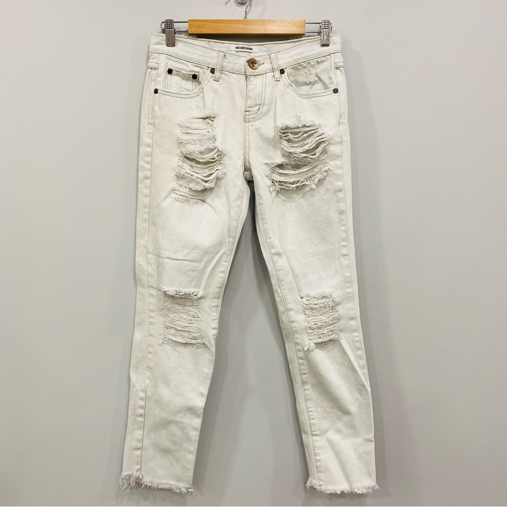 ONE TEASPOON 28 Awesome Baggies Ice Light Wash Denim Jeans Distressed Thrashed